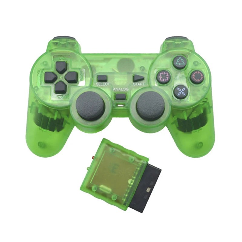 Transparent Color Game Controller For Sony PS2 Wireless gamepad 2.4GHz Vibration Controle Gamepad for Playstation 2