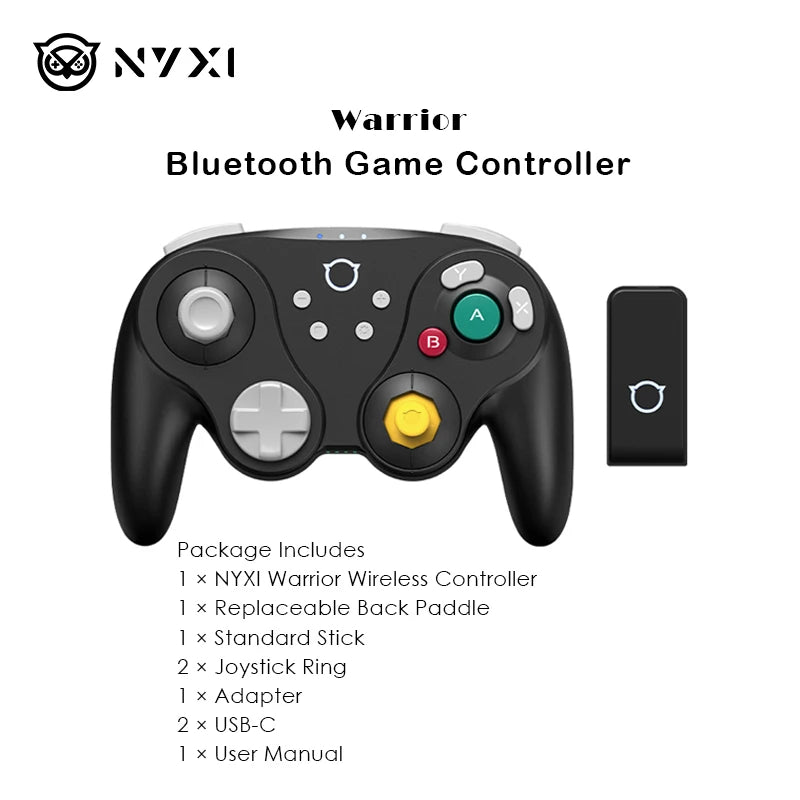 NYXI Warrior Bluetooth Game Controller Black Wireless Gamepad for Gamecube/WII/Switch2/Switch OLED/Switch Lite/PC