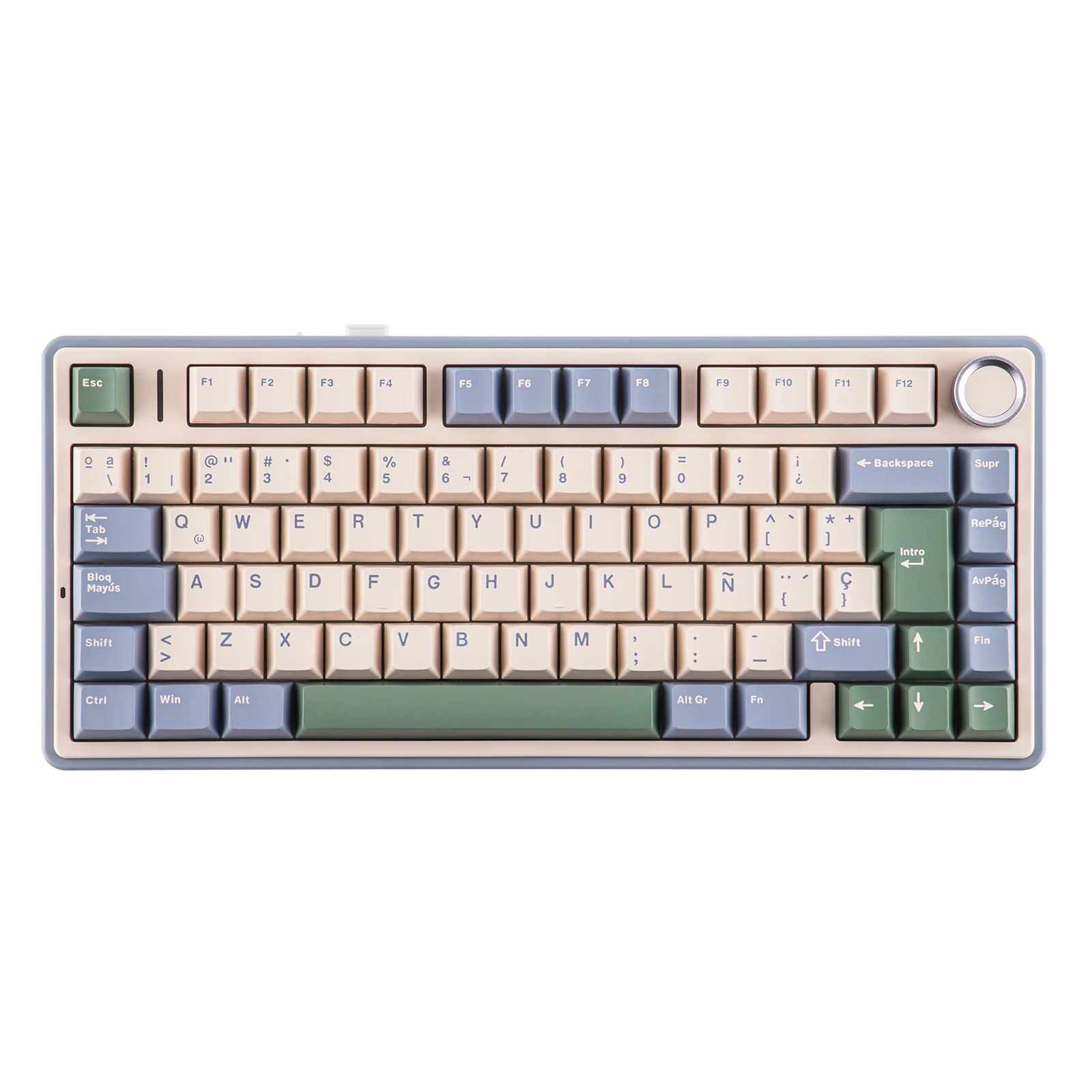 EPOMAKER AULA F75 ISO-ES 75% Spanish QWERTY Hot-Swap Gasket-Mounted Wired/Bluetooth/2.4GHz Wireless Mechanical Gaming Keyboard RGB Backlight